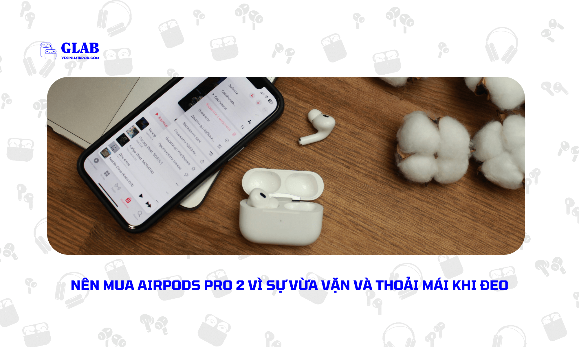 GLAB - Nâng Niu Từng Khoảnh Khắc Âm Nhạc Của Bạn ! Tháng 4 đến rồi, bạn đã sẵn sàng cho những giai điệu bùng nổ chưa? Nếu AirPods của bạn đang gặp vấn đề về bụi bẩn, pin yếu hay trục trặc kỹ thuật, hãy để GLAB giúp bạn "tân trang" lại nhé ! 🎊 Ưu Đãi Tháng 4 Cực Hấp Dẫn: ▪️ Ưu đãi đặc biệt cho dịch vụ vệ sinh và thay pin AirPods. ▪️ Tặng kèm gói bảo dưỡng AirPods miễn phí. ▪️ Thêm dịch vụ cá nhân hóa Airpods: dán chống trầy, độ vỏ, khắc tên/thông điệp laser lên AirPods (1/2/3/4/Pro/Pro_2/Max). #GLAB #AirPods #vesinhAirPods #thaypinAirPods #suachuaAirPods #thang4 #khuyenmai #amnhac #congnghe